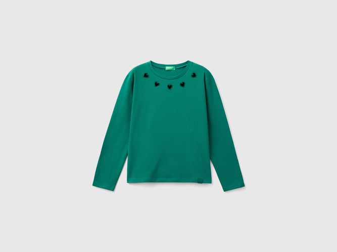 Benetton, T-shirt Con Cuori Cut Out, taglia XL, Verde Scuro, Bambini - United Colors of Benetton - Modalova