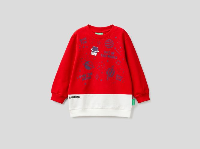 Benetton, Felpa Girocollo Rossa Benettonxpantone™, taglia 116, Rosso, Bambini - United Colors of Benetton - Modalova