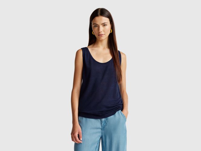 Benetton, Débardeur Pur Lin, taille L, Bleu Foncé - United Colors of Benetton - Modalova