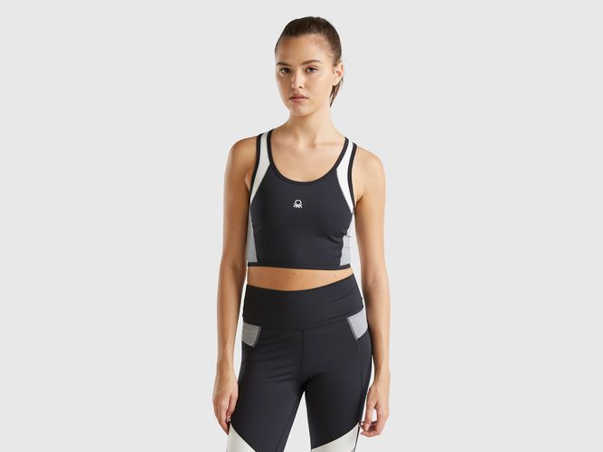 Benetton, Soutien-gorge De Sport En Tissu Recyclé, taille L, Noir - United Colors of Benetton - Modalova