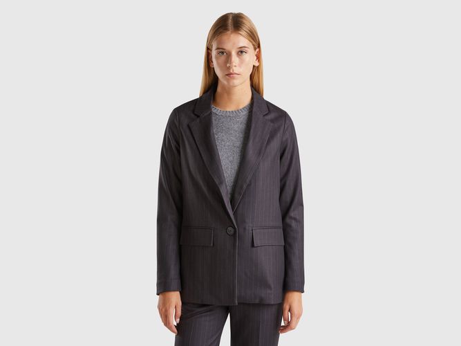 Benetton, Blazer À Fines Rayures Non Doublé, taille, Noir - United Colors of Benetton - Modalova