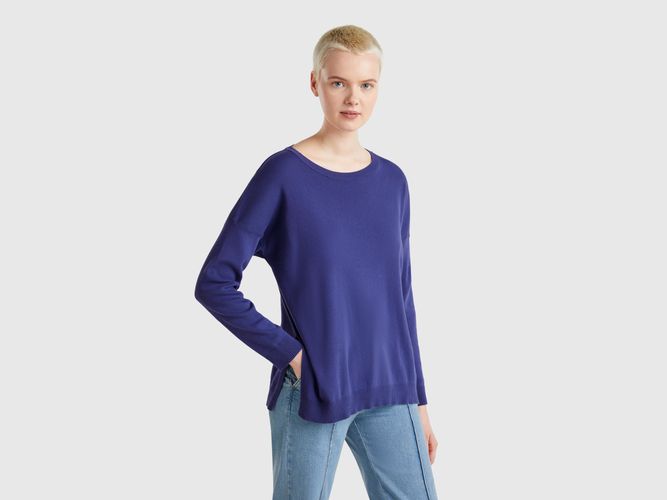 Benetton, Pull Over-fit En Coton, taille L, Bleu - United Colors of Benetton - Modalova