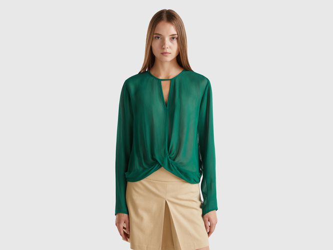 Benetton, Blouse En Pure Viscose, taille M, Vert Foncé - United Colors of Benetton - Modalova