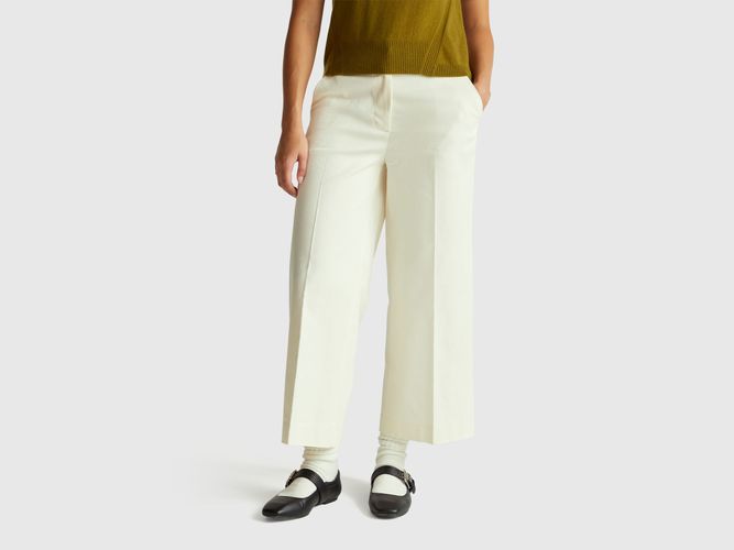 Benetton, Pantalon Large Taille Haute, Crème - United Colors of Benetton - Modalova