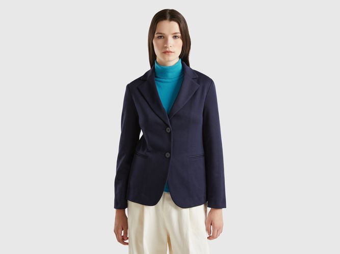 Benetton, Blazer En Coton Mélangé, taille, Bleu Foncé - United Colors of Benetton - Modalova