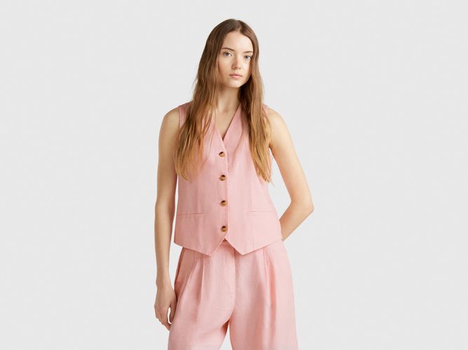 Benetton, Gilet Pur Lin, taille, Rose Pâle - United Colors of Benetton - Modalova