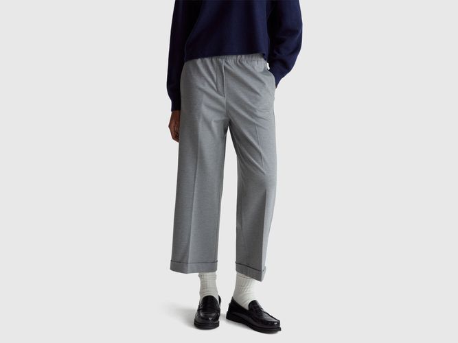 Benetton, Pantalon À Taille Élastique, Taille: S, Gris - United Colors of Benetton - Modalova