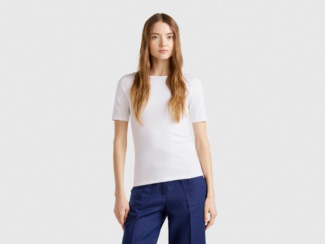 Benetton, T-shirt Coupe Slim Réversible, taille L, Blanc - United Colors of Benetton - Modalova