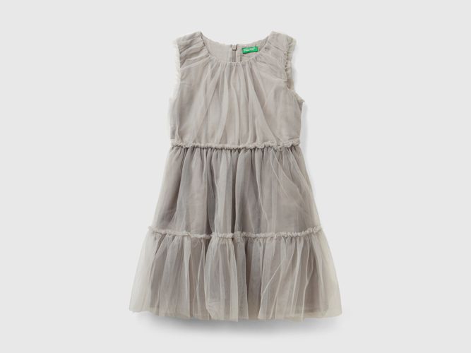 Benetton, Vestito Corto In Tulle, taglia L, Grigio, Bambini - United Colors of Benetton - Modalova