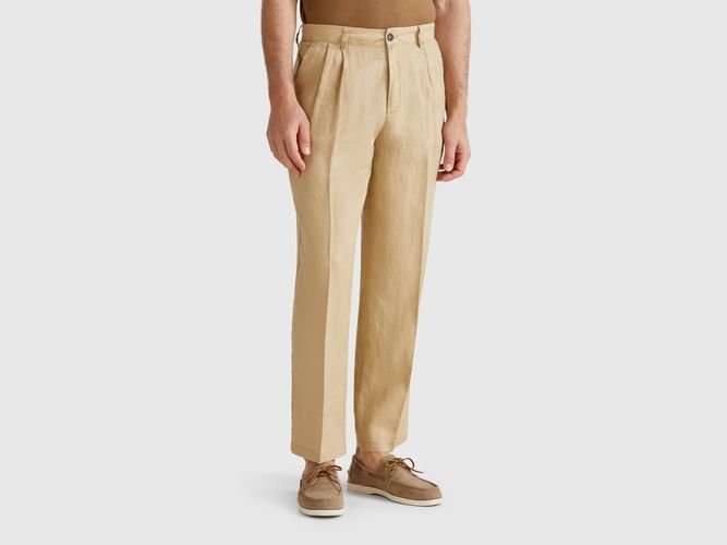Benetton, Chino Ample En Pur Lin, taille 42, - United Colors of Benetton - Modalova
