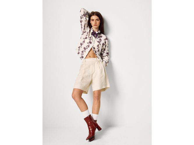 Benetton, Chemise Avec Broderie De Fleurs, taille L, Crème - United Colors of Benetton - Modalova