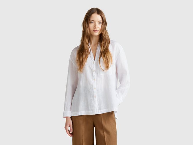 Benetton, Chemise Oversize En Pur Lin, taille L, Blanc - United Colors of Benetton - Modalova