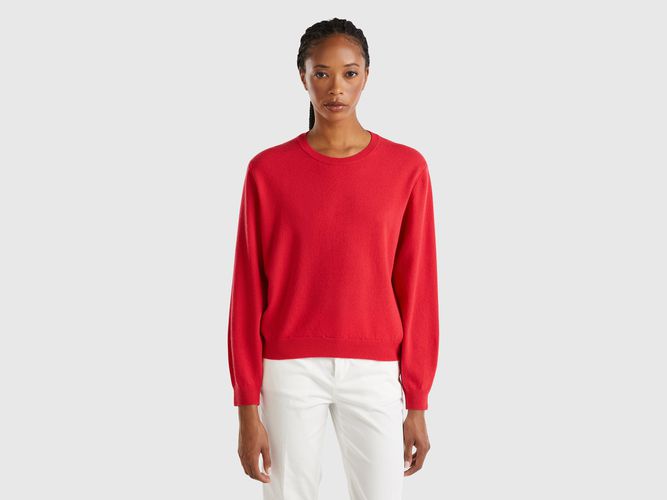 Benetton, Pull Coupe Relaxed En Pure Laine Mérinos, taille L, Rouge - United Colors of Benetton - Modalova