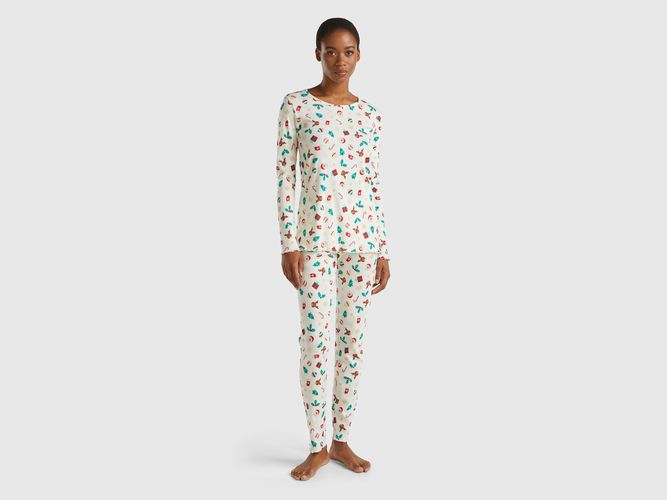 Benetton, Pyjama De Noël, taille L, Crème - United Colors of Benetton - Modalova