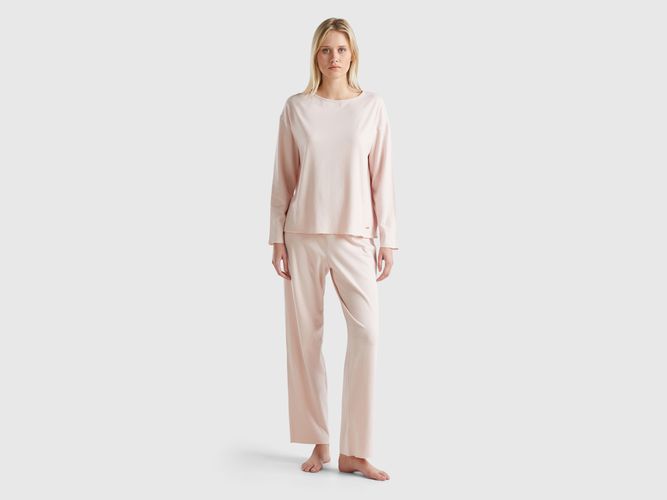 Benetton, Pyjama En Coton Chaud Stretch, taille L, Rose Pâle - United Colors of Benetton - Modalova