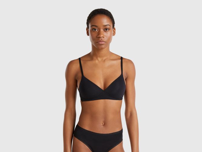 Benetton, Soutien-gorge Rembourré En Coton, taille 100, Noir - United Colors of Benetton - Modalova