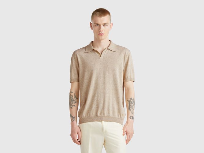 Benetton, Polo À Manches Courtes En Coton Mélangé, taille L, - United Colors of Benetton - Modalova