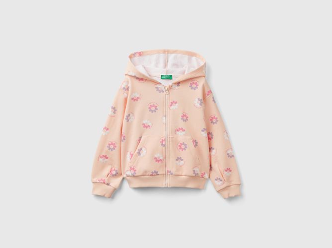 Benetton, Felpa Con Stampa Floreale, taglia 82, Pesca, Bambini - United Colors of Benetton - Modalova