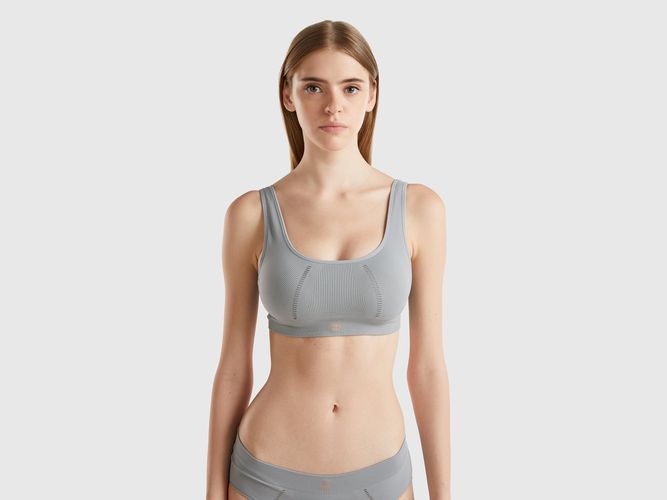 Benetton, Brassière En Nylon Mélangé Recyclé, taille L, Gris - United Colors of Benetton - Modalova