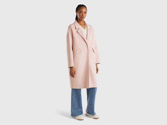 Benetton, Manteau Midi En Laine Mélangée, taille L, Rose - United Colors of Benetton - Modalova