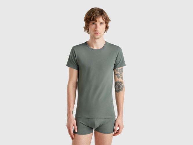 Benetton, T-shirt En Coton Stretch, taille XXL, Vert Clair - United Colors of Benetton - Modalova