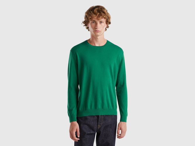 Benetton, Pull Léger À Col Rond En Coton Mélangé, taille XXL, Vert Foncé - United Colors of Benetton - Modalova