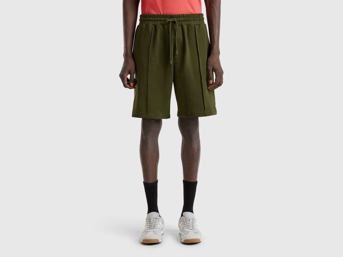 Benetton, Bermuda En Molleton De Coton, taille XXL, Kaki - United Colors of Benetton - Modalova