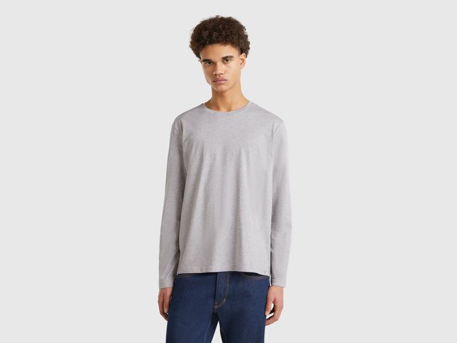 Benetton, T-shirt À Manches Longues En Pur Coton, taille XXL, Gris Clair - United Colors of Benetton - Modalova