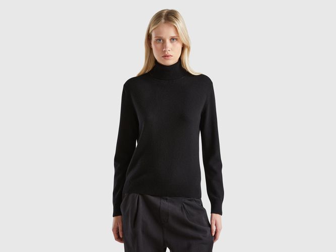 Benetton, Pull À Col Roulé Noir En Pur Cachemire, taille L, Noir - United Colors of Benetton - Modalova