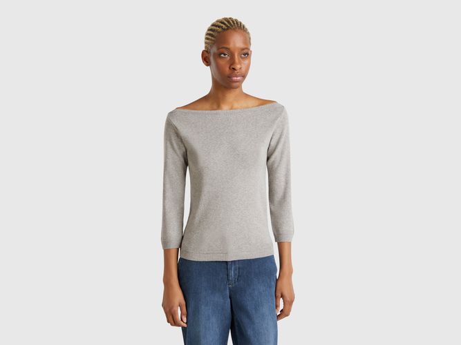 Benetton Online exclusive, Pull 100 % Coton À Encolure Bateau, taille L, Gris Clair - United Colors of Benetton - Modalova