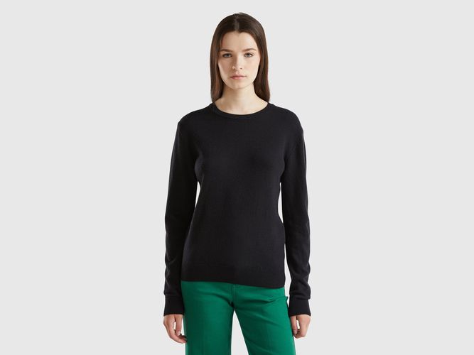 Benetton, Pull Noir Col Rond En Laine Mérinos, taille L, Noir - United Colors of Benetton - Modalova