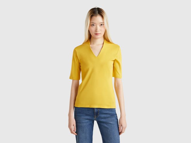 Benetton, T-shirt Coupe Slim En Coton Longues Fibres, taille M, Moutarde - United Colors of Benetton - Modalova