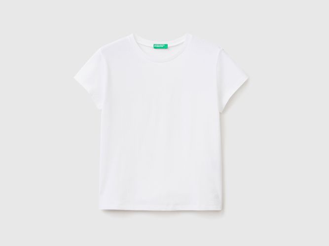 Benetton, T-shirt In Puro Cotone Bio, taglia L, Bianco, Bambini - United Colors of Benetton - Modalova