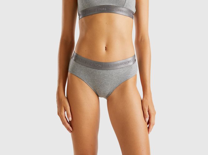 Benetton, Culotte Taille Haute En Coton Bio Stretch, taille S, Gris Foncé - United Colors of Benetton - Modalova