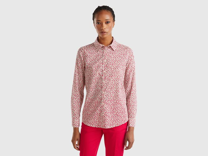 Benetton, Chemise 100 % Coton À Motif, taille L, Crème - United Colors of Benetton - Modalova