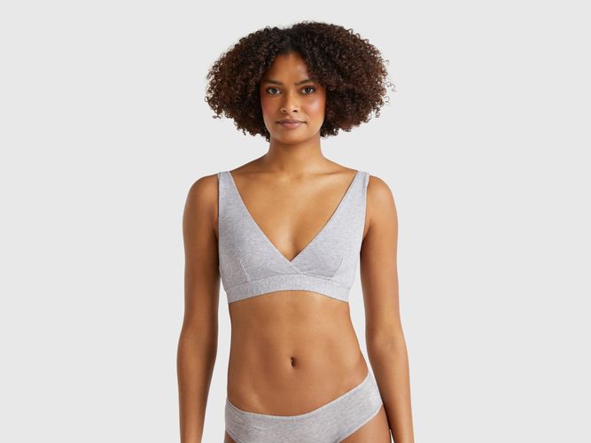 Benetton, Soutien-gorge Triangle En Coton Bio Super Stretch, taille 100, Gris Clair - United Colors of Benetton - Modalova