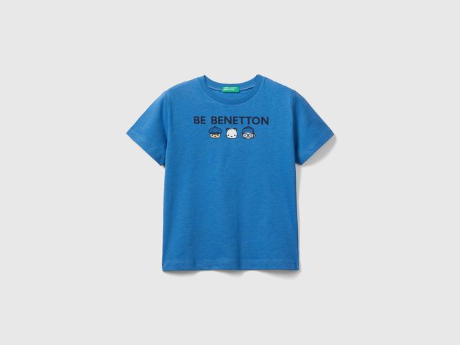 Benetton, T-shirt 100% Cotone Bio Con Stampa, taglia 116, Blu, Bambini - United Colors of Benetton - Modalova