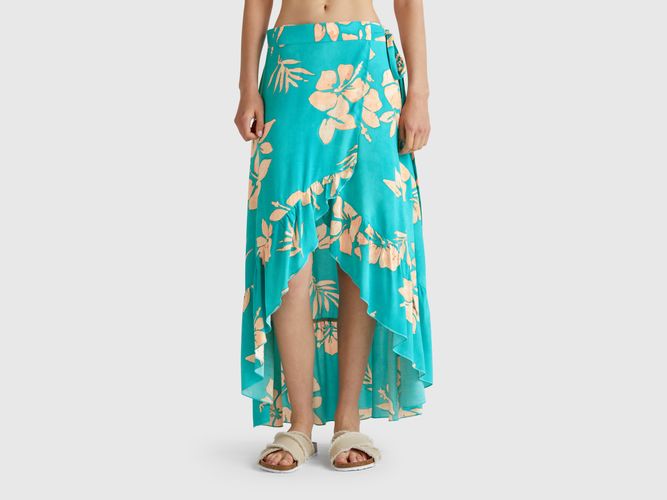 Benetton, Paréo À Imprimé Fleuri, taille L, Bleu Vert - United Colors of Benetton - Modalova