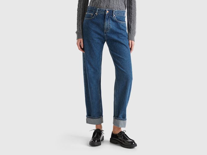 Benetton, Jeans Droit À Revers, taille 25, Bleu - United Colors of Benetton - Modalova