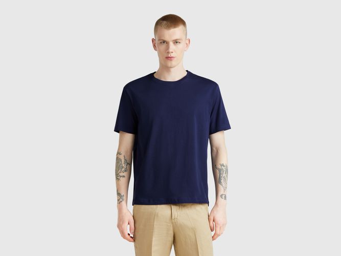 Benetton, T-shirt En Jersey Léger, taille XXL, Bleu Foncé - United Colors of Benetton - Modalova