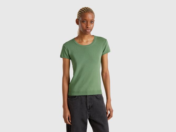 Benetton, Pull À Manches Courtes En 100 % Coton, taille M, Vert Foncé - United Colors of Benetton - Modalova