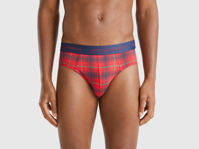 Benetton, Slip Tartan Rouge Et Bleu, taille L, Multicolore - United Colors of Benetton - Modalova