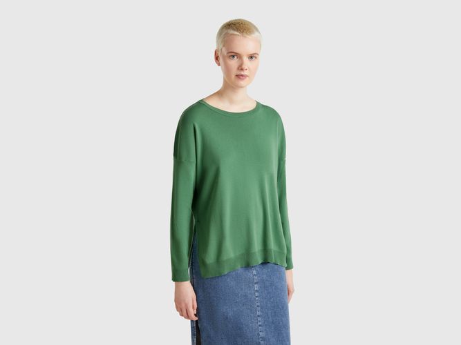 Benetton, Pull Over-fit En Coton, taille L, Vert - United Colors of Benetton - Modalova