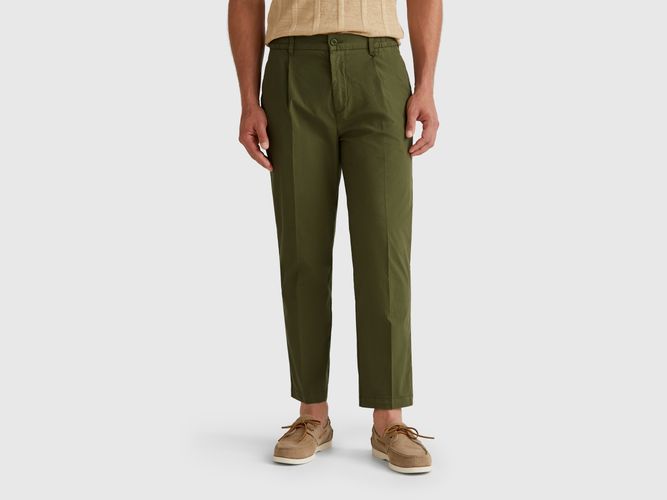 Benetton, Pantalon Léger En Coton, taille 42, Kaki - United Colors of Benetton - Modalova