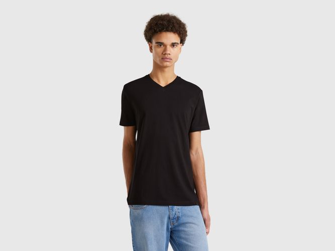 Benetton, T-shirt En Coton À Longues Fibres, taille XXL, Noir - United Colors of Benetton - Modalova