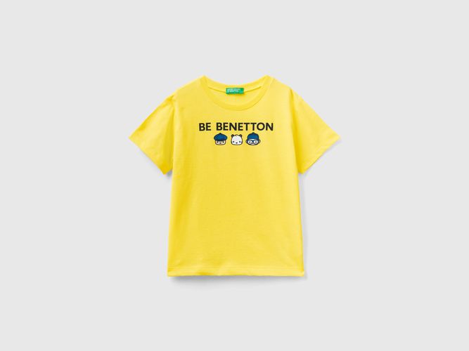 Benetton, T-shirt 100% Cotone Bio Con Stampa, taglia 116, Giallo, Bambini - United Colors of Benetton - Modalova