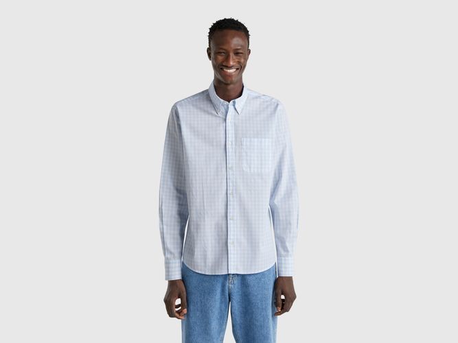 Benetton, Chemise Boutonnée À Carreaux, taille XXL, Bleu Ciel - United Colors of Benetton - Modalova