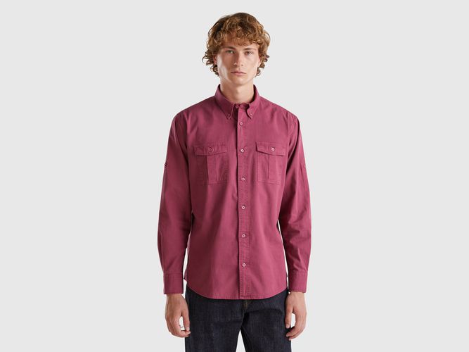 Benetton, Chemise Ajustée Boutonnée, taille XXL, Bordeaux - United Colors of Benetton - Modalova