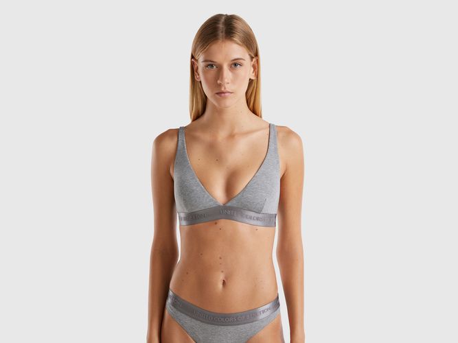 Benetton, Soutien-gorge Triangle En Coton Bio Stretch, taille 90, Gris Foncé - United Colors of Benetton - Modalova