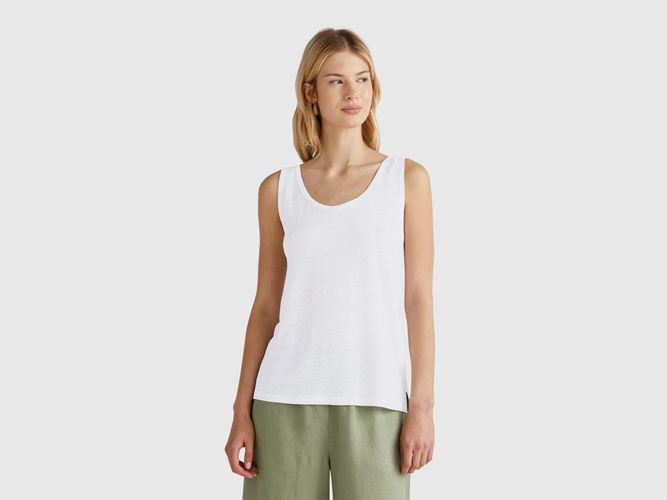 Benetton, Débardeur Pur Lin, taille L, Blanc - United Colors of Benetton - Modalova